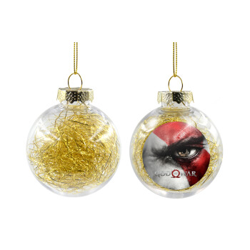 God of war Stratos, Transparent Christmas tree ball ornament with gold filling 8cm