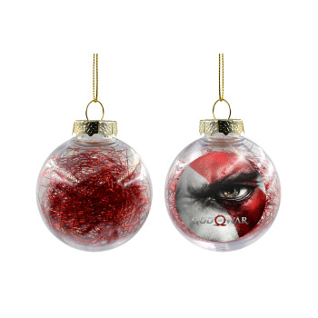 God of war Stratos, Transparent Christmas tree ball ornament with red filling 8cm