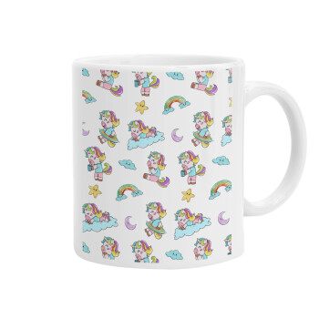 Unicorn pattern, Ceramic coffee mug, 330ml (1pcs)