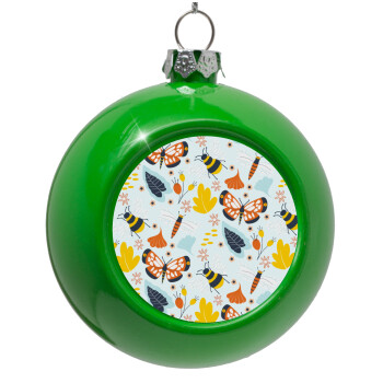 Πεταλούδες, Green Christmas tree ornament bauble 8cm