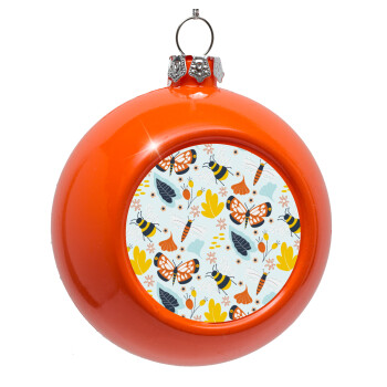 Πεταλούδες, Orange Christmas tree ornament bauble 8cm