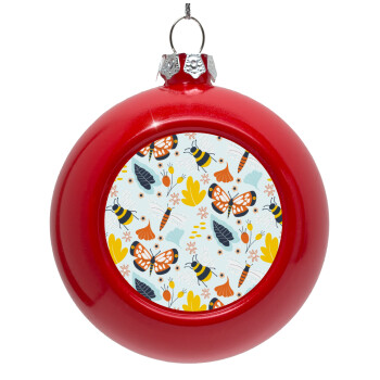 Πεταλούδες, Red Christmas tree ornament bauble 8cm