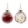 Transparent Christmas tree ball ornament with red filling 8cm