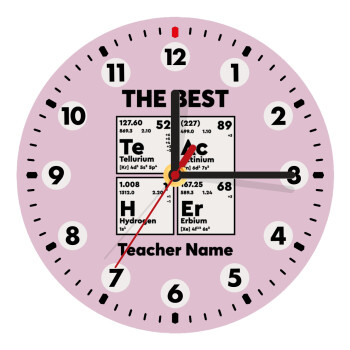 THE BEST Teacher chemical symbols, Wooden wall clock (20cm)