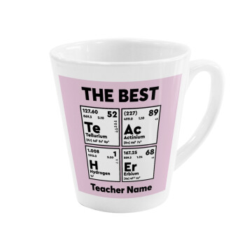 THE BEST Teacher chemical symbols, Κούπα κωνική Latte Λευκή, κεραμική, 300ml