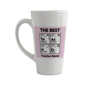 THE BEST Teacher chemical symbols, Κούπα κωνική Latte Μεγάλη, κεραμική, 450ml