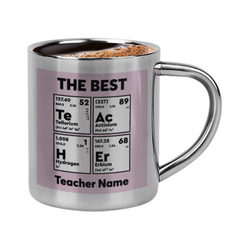 THE BEST Teacher chemical symbols, Κουπάκι μεταλλικό διπλού τοιχώματος για espresso (220ml)