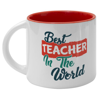 Best teacher in the World!, Κούπα κεραμική 400ml Λευκή/Κόκκινη