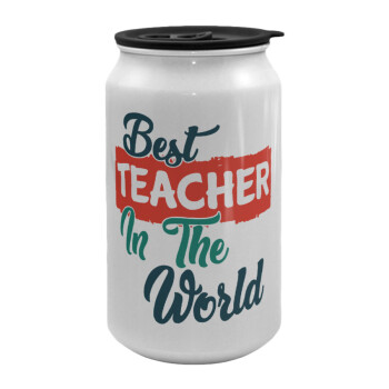 Best teacher in the World!, Κούπα ταξιδιού μεταλλική με καπάκι (tin-can) 500ml