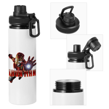 Ironman, Metal water bottle with safety cap, aluminum 850ml