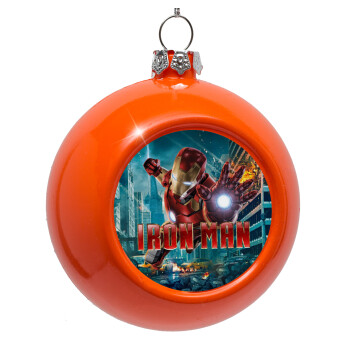 Ironman, Orange Christmas tree ornament bauble 8cm