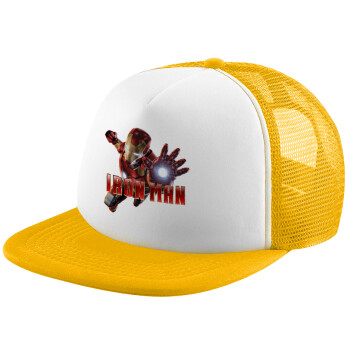 Ironman, Καπέλο Ενηλίκων Soft Trucker με Δίχτυ Κίτρινο/White (POLYESTER, ΕΝΗΛΙΚΩΝ, UNISEX, ONE SIZE)