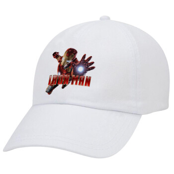 Ironman, Adult Baseball Cap White 5-panel (POLYESTER, ADULT, UNISEX, ONE SIZE)