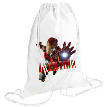 Ironman, Backpack pouch GYMBAG white (28x40cm)