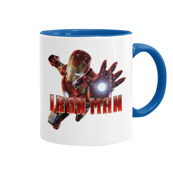 Ironman, Mug colored blue, ceramic, 330ml