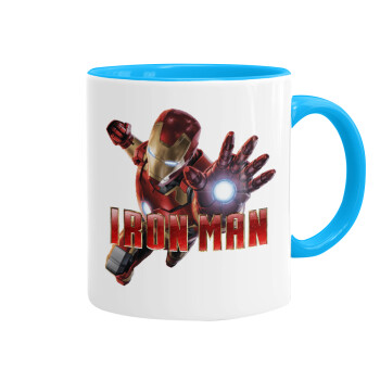 Ironman, Mug colored light blue, ceramic, 330ml