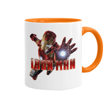 Ironman, Mug colored orange, ceramic, 330ml