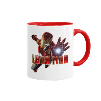 Ironman, Κούπα χρωματιστή κόκκινη, κεραμική, 330ml