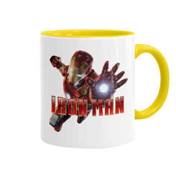 Ironman, Mug colored yellow, ceramic, 330ml