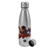 Metallic water bottle, stainless steel, 750ml