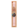 Easter Set, wooden keychain & scented flat Easter candle (30cm) (PINK)