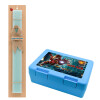 Easter Set, children's snack container BLUE & Easter aromatic flat candle (30cm) (TURQUOISE)