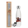 Easter candle, metallic white thermos bottle (500ml) & aromatic flat candle (30cm) (GRAY)