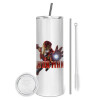 Eco friendly stainless steel tumbler 600ml, with metal straw & cleaning brush