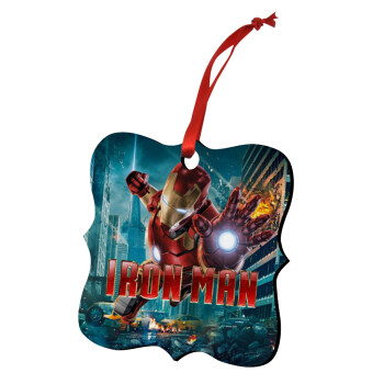 Ironman, Christmas ornament polygon wooden 7.5cm