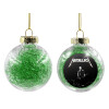 Transparent Christmas tree ball ornament with green filling 8cm