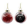 Transparent Christmas tree ball ornament with red filling 8cm