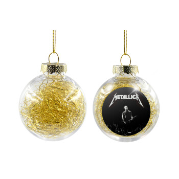 Metallica , Transparent Christmas tree ball ornament with gold filling 8cm