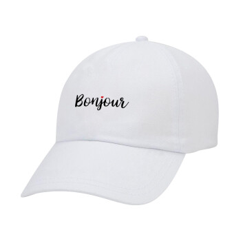 Bonjour, Καπέλο Ενηλίκων Baseball Λευκό 5-φύλλο (POLYESTER, ΕΝΗΛΙΚΩΝ, UNISEX, ONE SIZE)