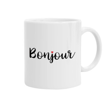 Bonjour, Ceramic coffee mug, 330ml (1pcs)