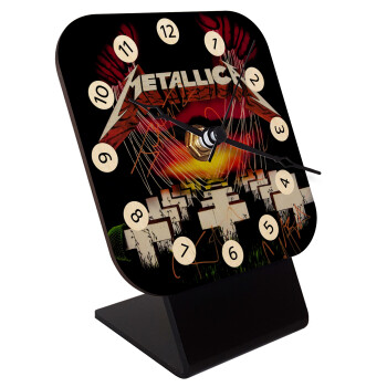 Metallica  master of puppets, Quartz Table clock in natural wood (10cm)