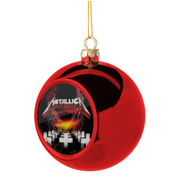 Metallica  master of puppets, Christmas tree ball Red 8cm