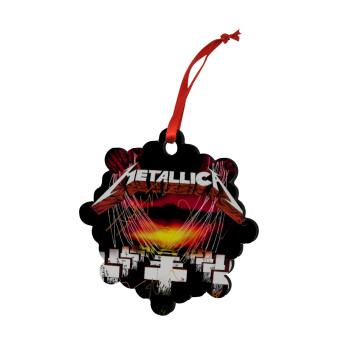 Metallica  master of puppets, Στολίδι Χριστουγεννιάτικο στολίδι snowflake ξύλινο 7.5cm