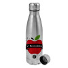 Metallic water bottle, stainless steel, 750ml