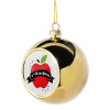 Golden Christmas tree ball ornament 8cm