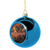 Blue Christmas tree ball ornament 8cm