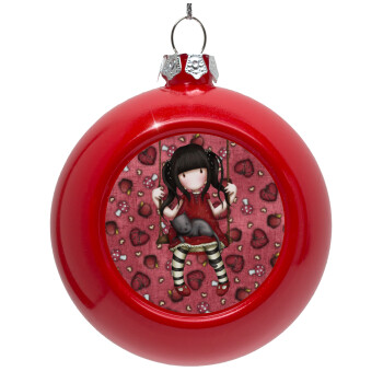 Santoro, Red Christmas tree ornament bauble 8cm