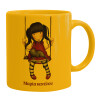 Ceramic coffee mug yellow, 330ml