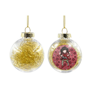 Santoro, Transparent Christmas tree ball ornament with gold filling 8cm