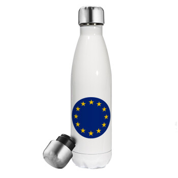 EU, Metal mug thermos White (Stainless steel), double wall, 500ml