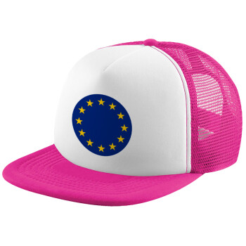 EU, Καπέλο Ενηλίκων Soft Trucker με Δίχτυ Pink/White (POLYESTER, ΕΝΗΛΙΚΩΝ, UNISEX, ONE SIZE)