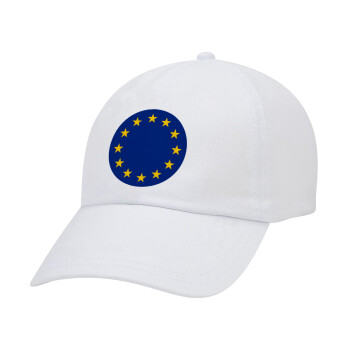 EU, Καπέλο Ενηλίκων Baseball Λευκό 5-φύλλο (POLYESTER, ΕΝΗΛΙΚΩΝ, UNISEX, ONE SIZE)