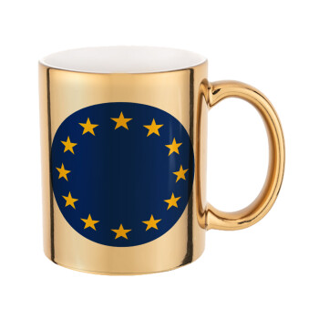 EU, Mug ceramic, gold mirror, 330ml