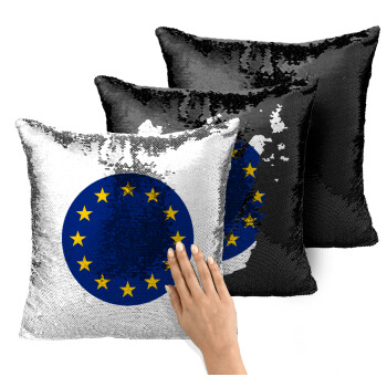 EU, Μαξιλάρι καναπέ Μαγικό Μαύρο με πούλιες 40x40cm περιέχεται το γέμισμα