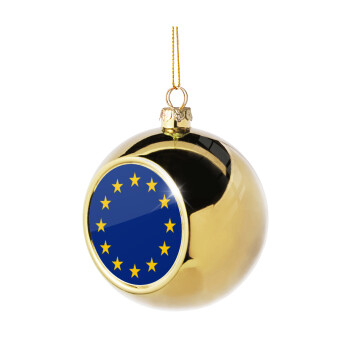 EU, Golden Christmas tree ball ornament 8cm