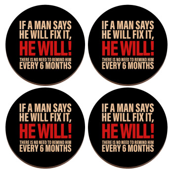 If a man says he will fix it He will There is no need to remind him every 6 months, ΣΕΤ x4 Σουβέρ ξύλινα στρογγυλά plywood (9cm)